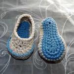 Hat And Booties, Baby Boy Gift Set, Crochet Blue..