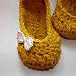 Crochet Slippers For Women, Thick Luxury Yellow..