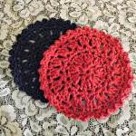 Doily Style Dish Cloths, Set Of 2 In Red And Navy