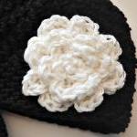 Baby Gift - Black And White Hat And Booties With..