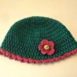 Crochet Flower Beanie Hat Ready To Ship Toddler..