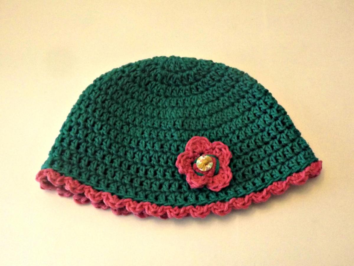 Crochet Flower Beanie Hat Ready To Ship Toddler Size